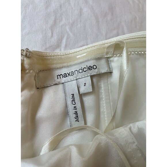 Max And Cleo Women's Dress Size 2 Ivory & Black Sleeveless Polyester/Rayon Blend - Picture 3 of 8